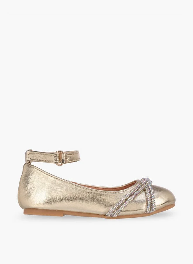 Flora Bella By Shoexpress Girls Embellished Hook & Loop Shoes Ramadan Collection